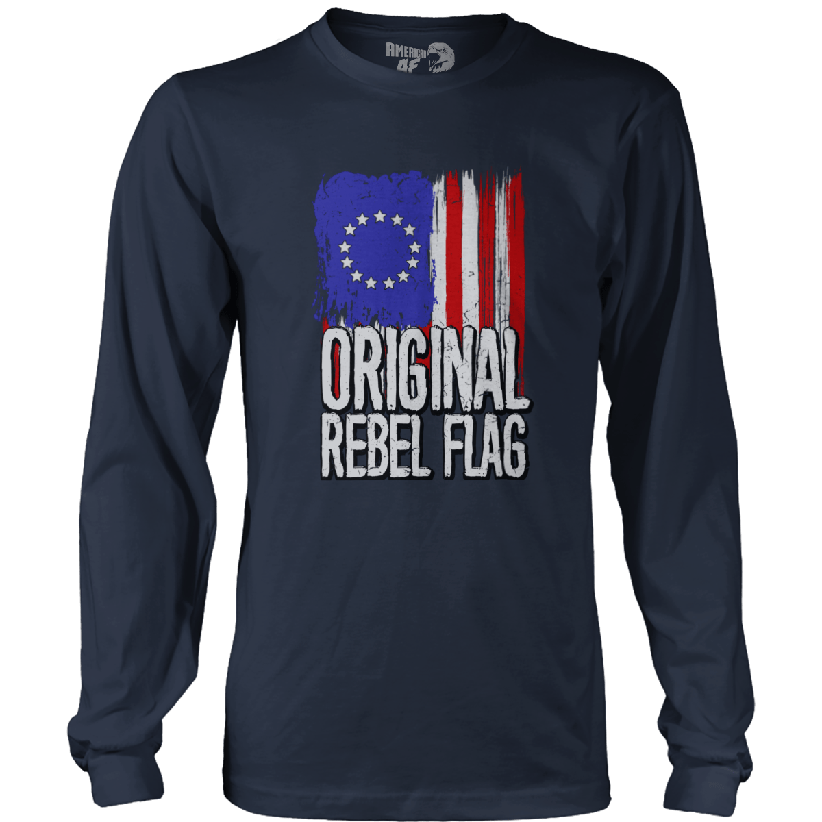 T-shirt Mens Long Sleeve / Navy / S Original Rebel Flag