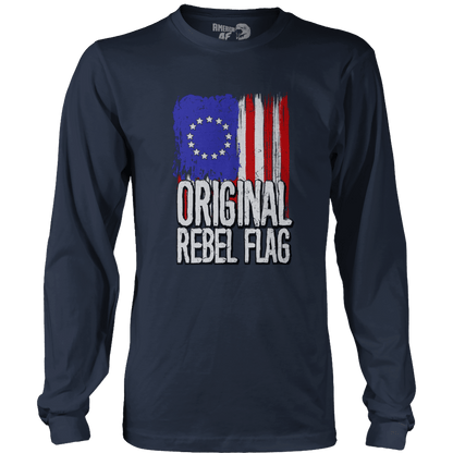 T-shirt Mens Long Sleeve / Navy / S Original Rebel Flag