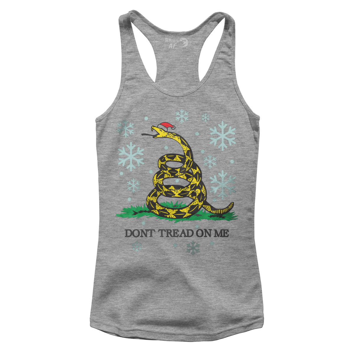 Raglan Premium Ladies Racerback Tank / Heather Gray / XS Gadsden Christmas (Ladies)