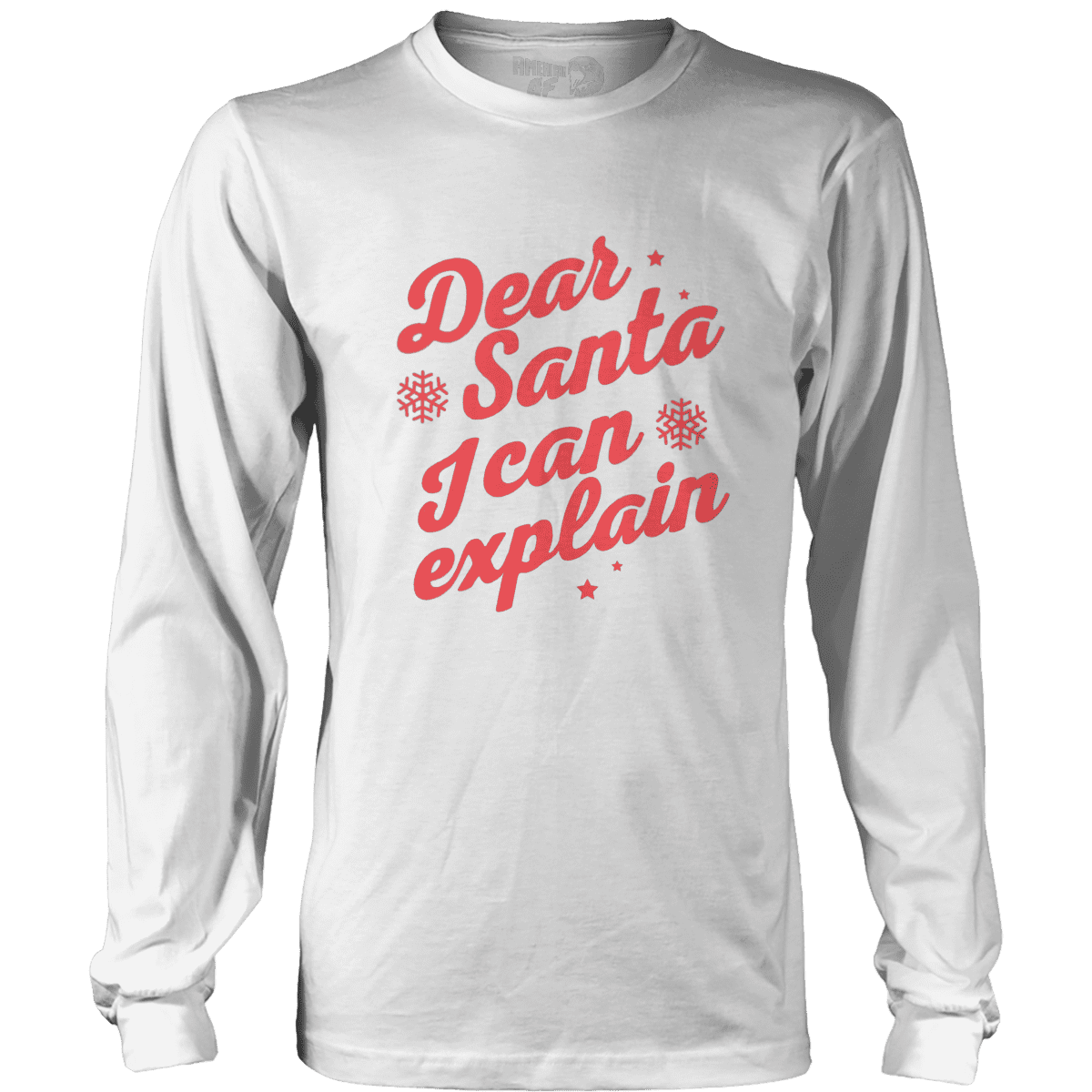 Raglan Mens Long Sleeve / White / S Dear Santa I Can Explain