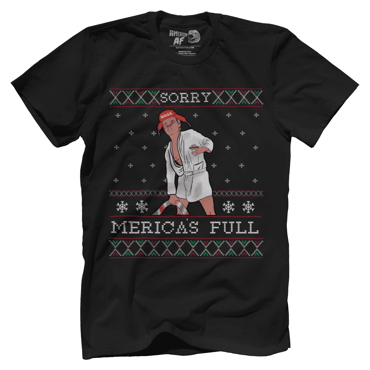 Raglan Premium Mens Shirt / Black / XS Sorry, Merica's Full V1