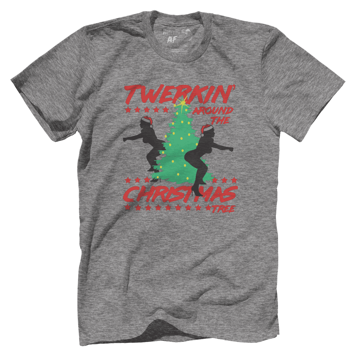 Raglan Premium Mens Shirt / Heather Gray / XS Twerking Around The Christmas Tree