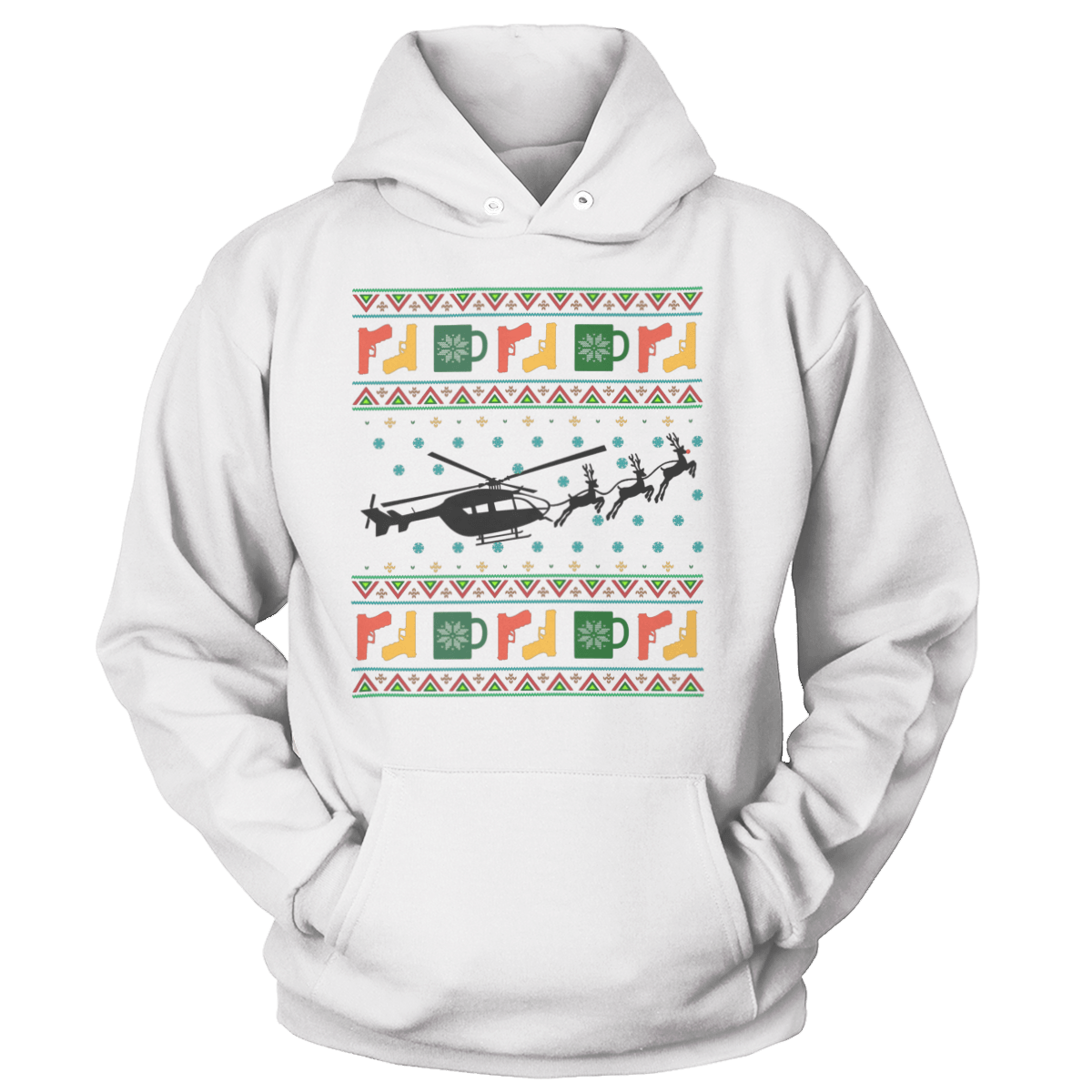 Raglan Unisex Hoodie / White / S Santa's Other Ride - Lakota (Ladies)