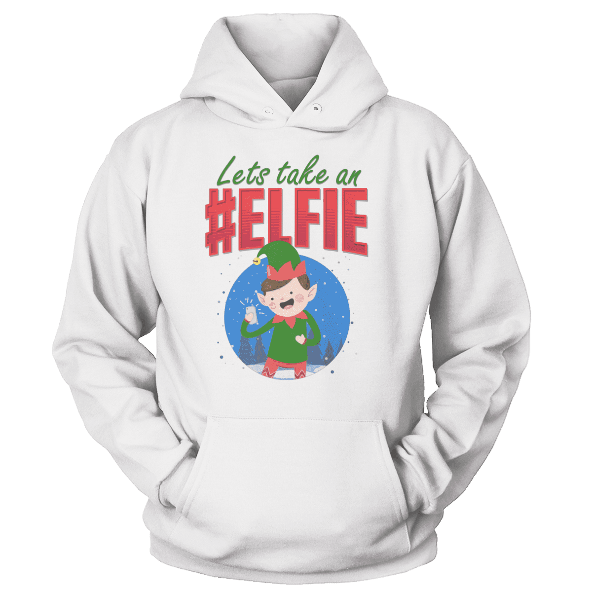 Raglan Unisex Hoodie / White / S Elfie