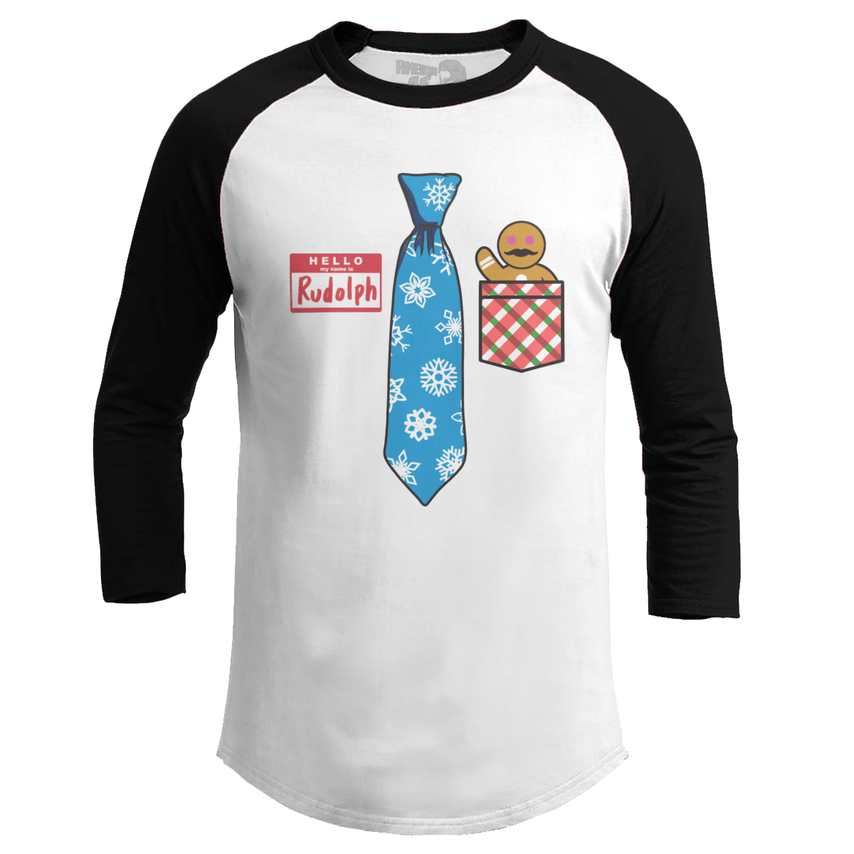 Raglan Raglan / White/Black / S Hello Im Rudolph (Ladies)