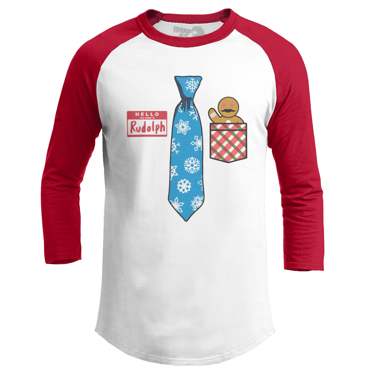 Raglan Raglan / White/Red / S Hello Im Rudolph
