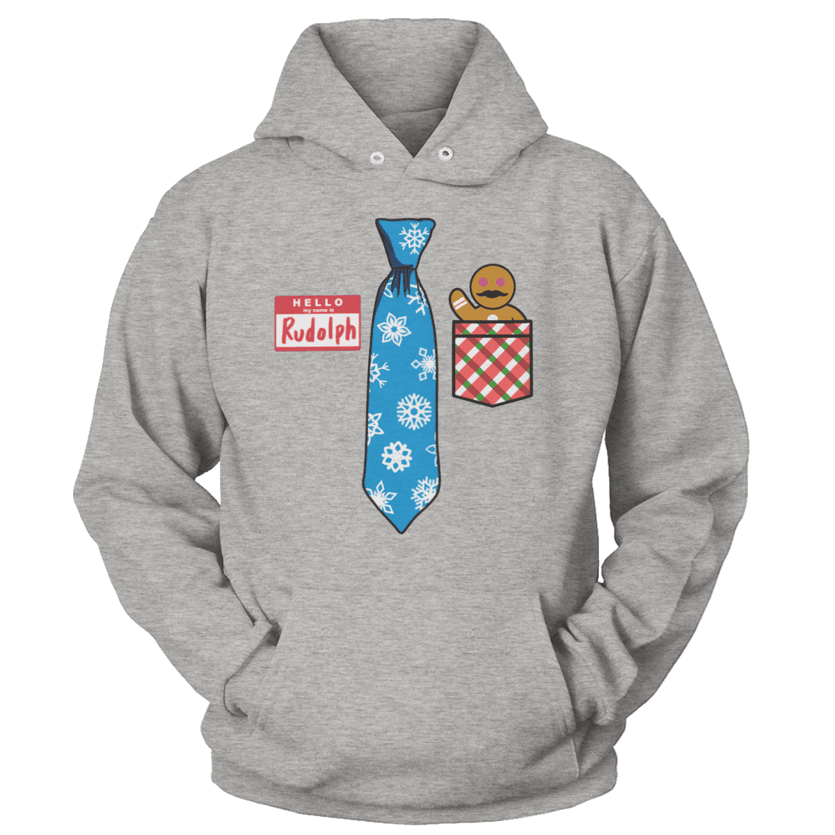 Raglan Unisex Hoodie / Heather Gray / S Hello Im Rudolph