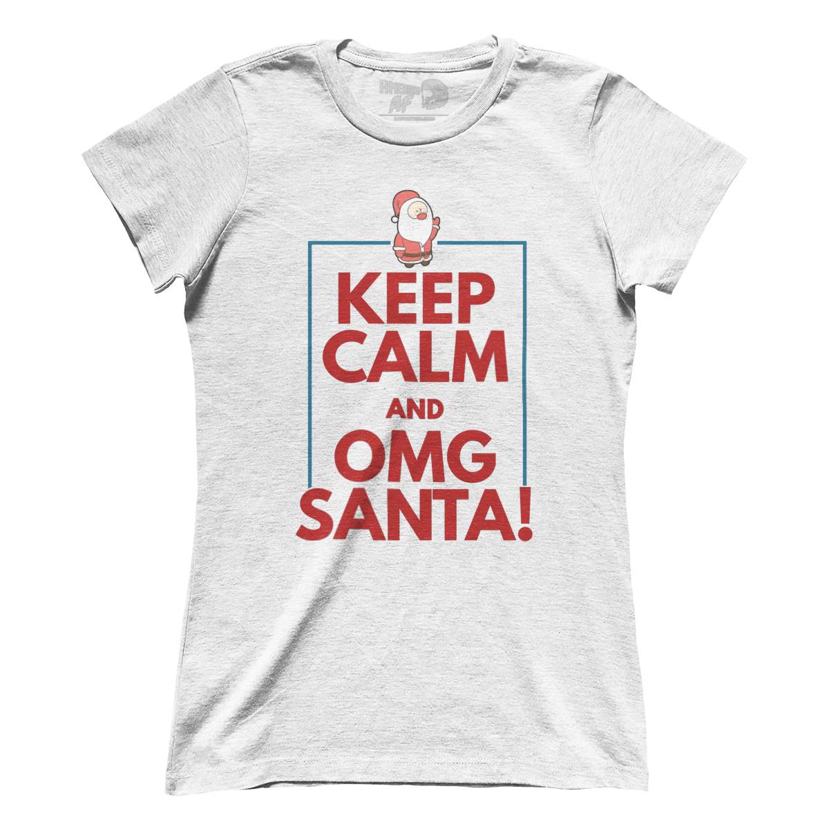 Raglan Premium Ladies Tee / White / S Keep Calm OMG Santa! (Ladies)