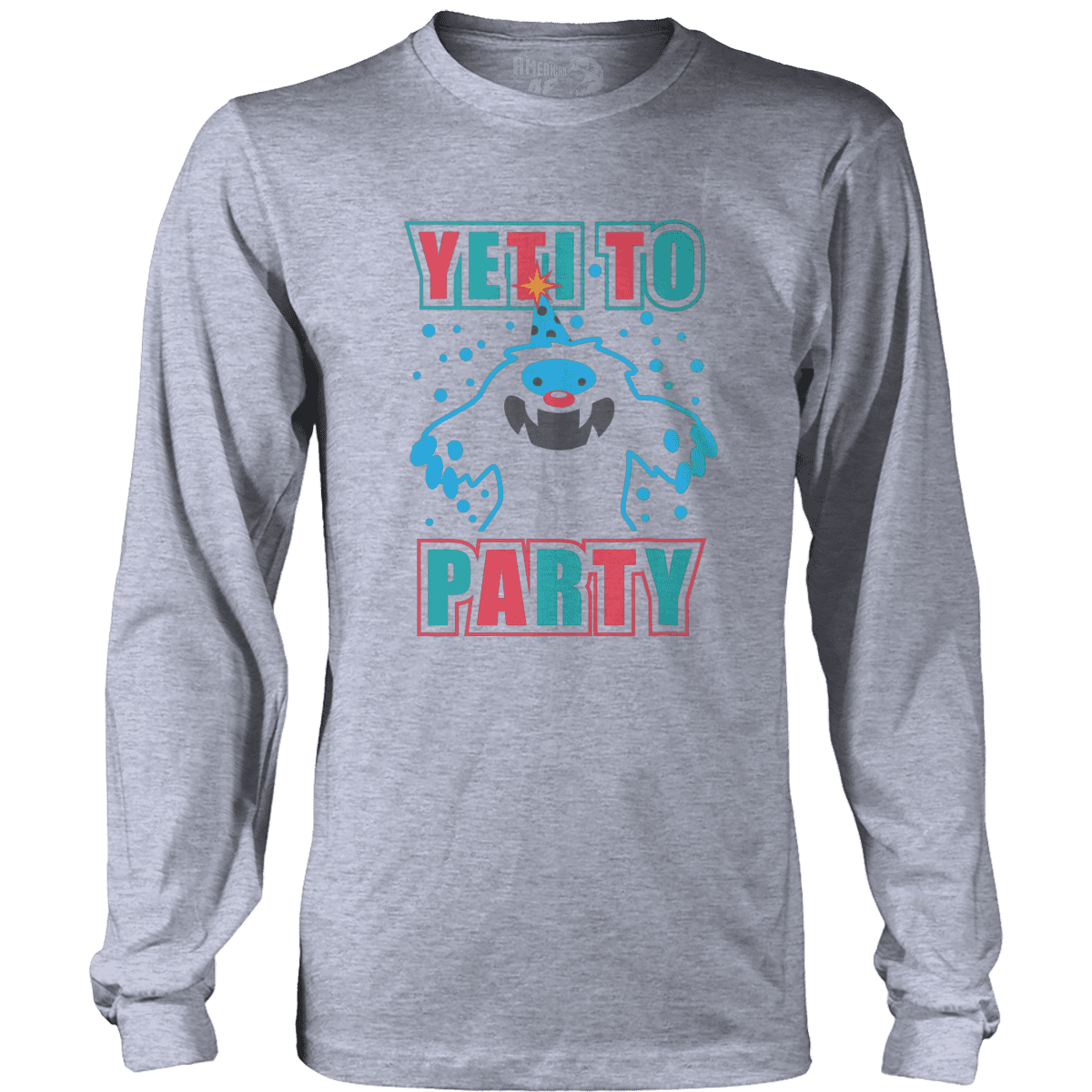 Raglan Mens Long Sleeve / Heather Gray / S Yeti to Party