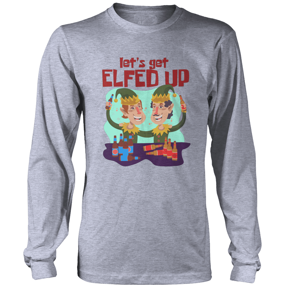 Raglan Mens Long Sleeve / Heather Gray / S Elfed Up