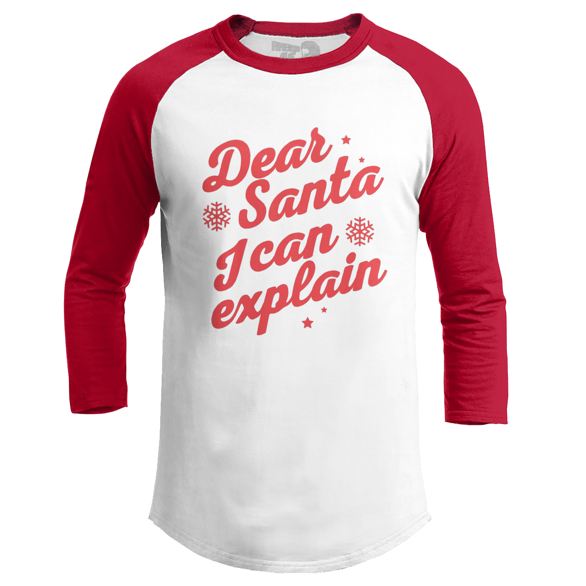 Raglan Raglan / White/Red / S Dear Santa I Can Explain (Ladies)