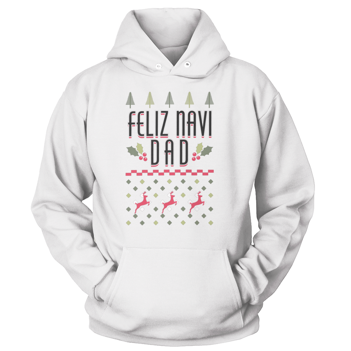 Raglan Unisex Hoodie / White / S Feliz Navi Dad (Ladies)
