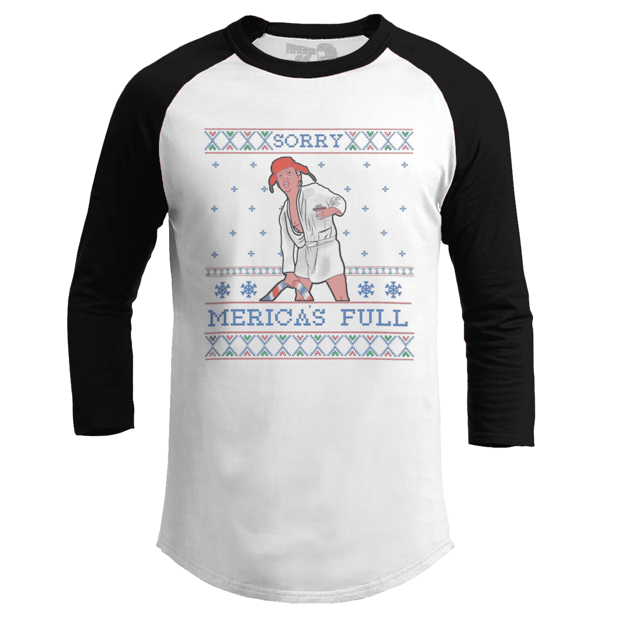 Raglan Raglan / White/Black / S Sorry, Merica's Full V1