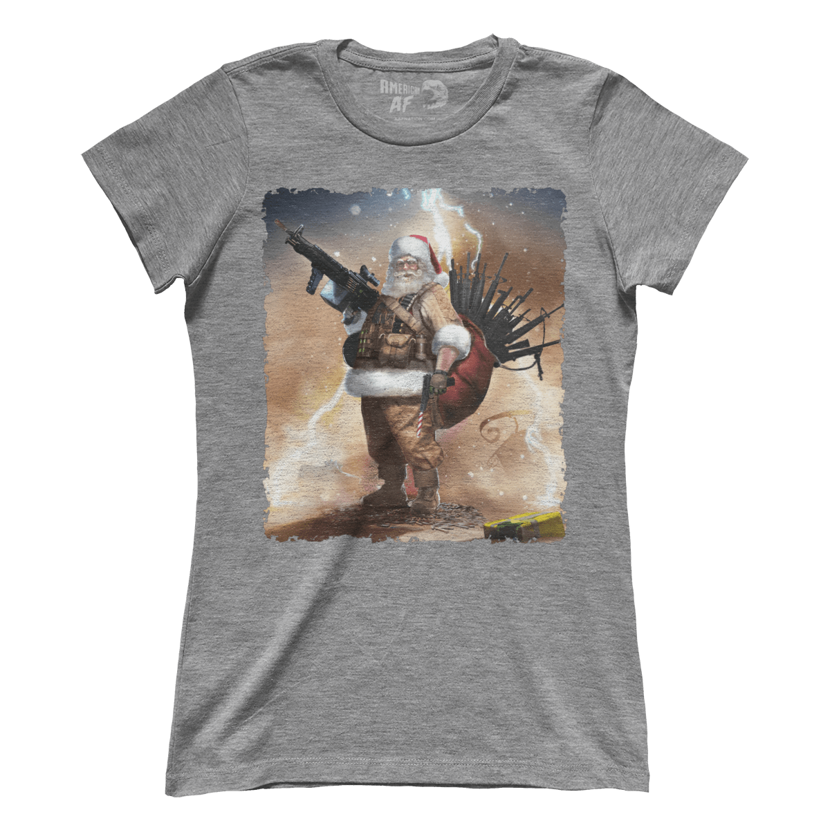 Raglan Premium Ladies Tee / Heather Gray / S Colonel Claus - Sand Raglan (Ladies)