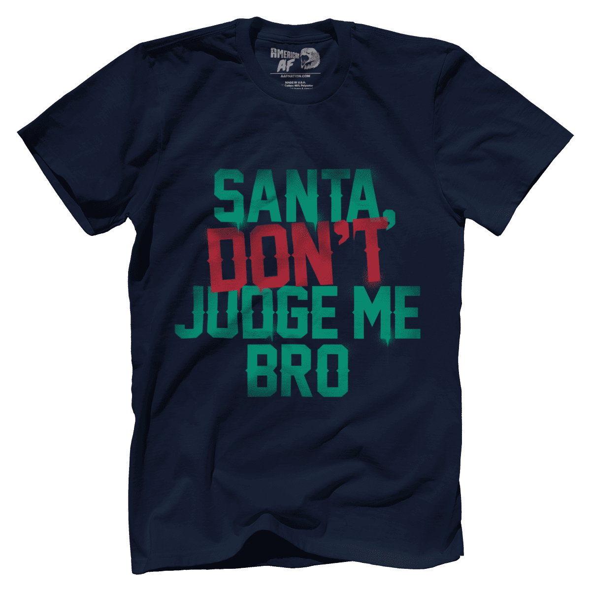 Raglan Premium Mens Shirt / Navy / XS Santa Don't Judge Me Bro
