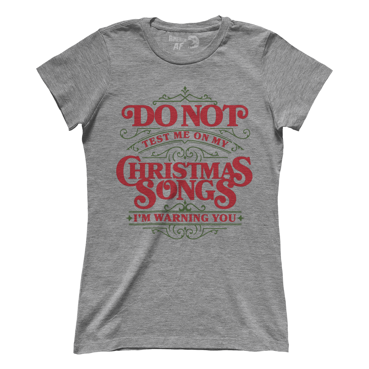 Raglan Premium Ladies Tee / Heather Gray / S Christmas Songs Test (Ladies)