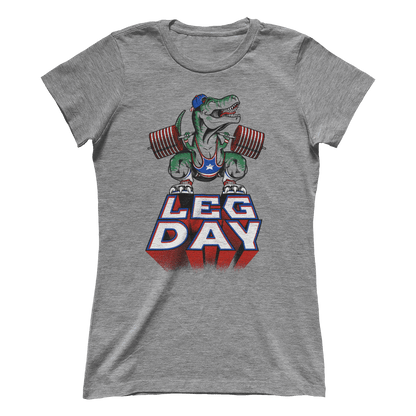T-shirt Premium Ladies Tee / Heather Gray / S Leg Day T-Rex (Ladies)
