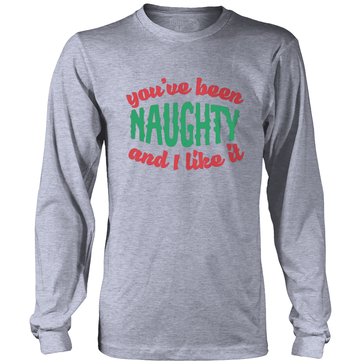 Raglan Mens Long Sleeve / Heather Gray / S Naughty and I Like It