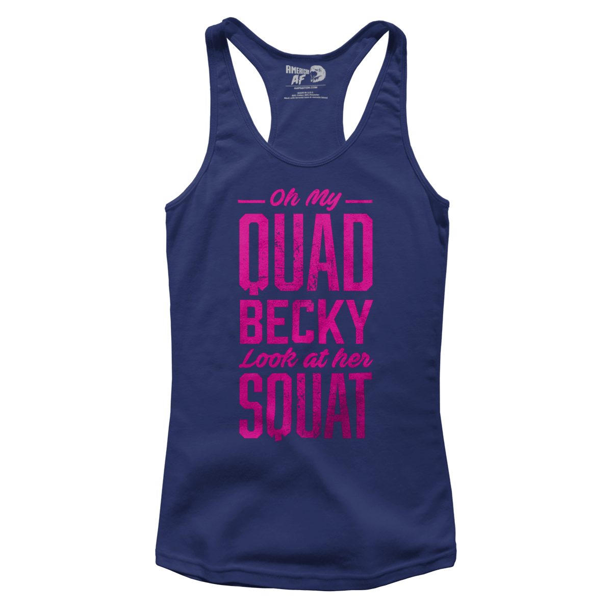 T-shirt Premium Ladies Racerback Tank / Navy / XS Oh My Quad Becky Look At Her Squat (Ladies)
