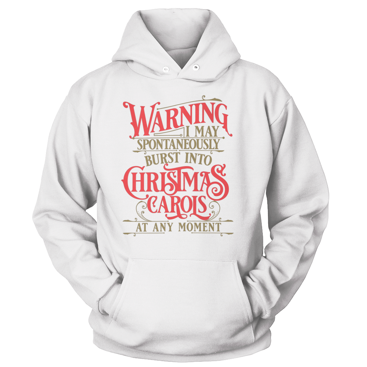 Raglan Unisex Hoodie / White / S Carols at Any Moment (Ladies)