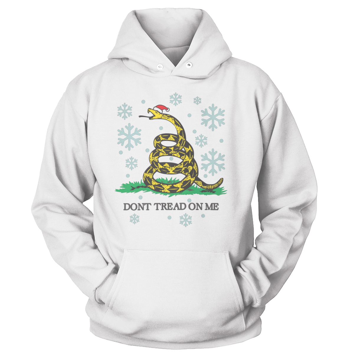 Raglan Unisex Hoodie / White / S Gadsden Christmas (Ladies)
