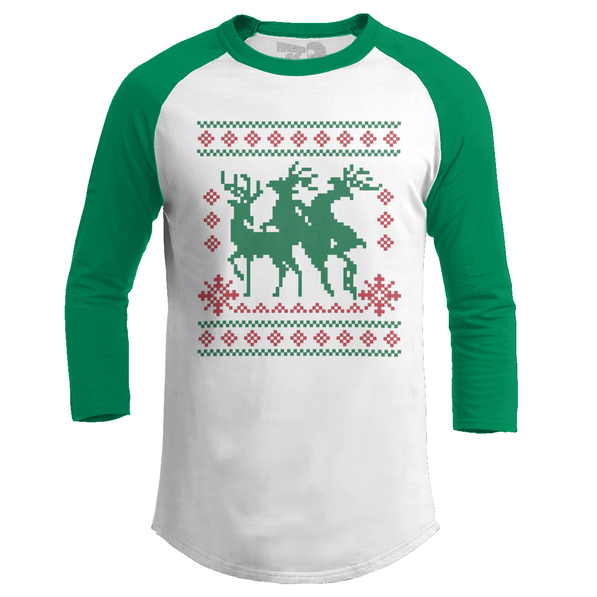 Raglan Raglan / White/Kelly Green / S Reindeer Games (Ladies)