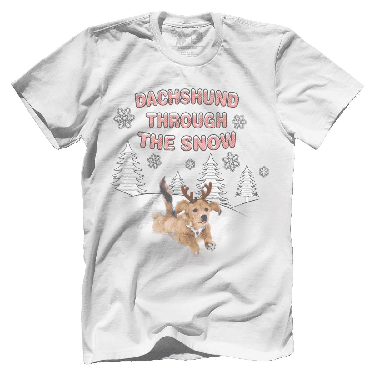 Raglan Premium Mens Shirt / White / XS Dachshund Through the Snow