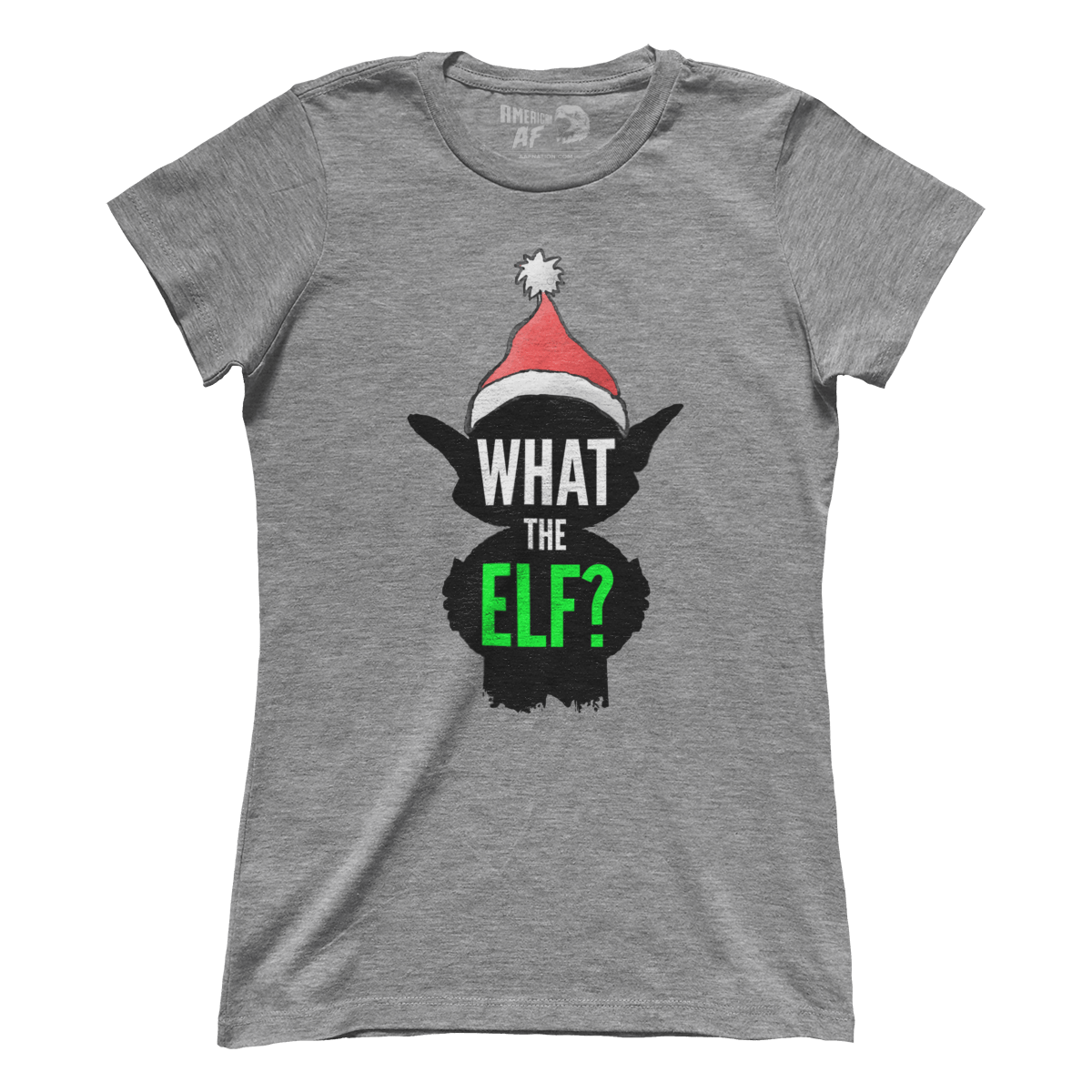 Raglan Premium Ladies Tee / Heather Gray / S What The Elf (Ladies)