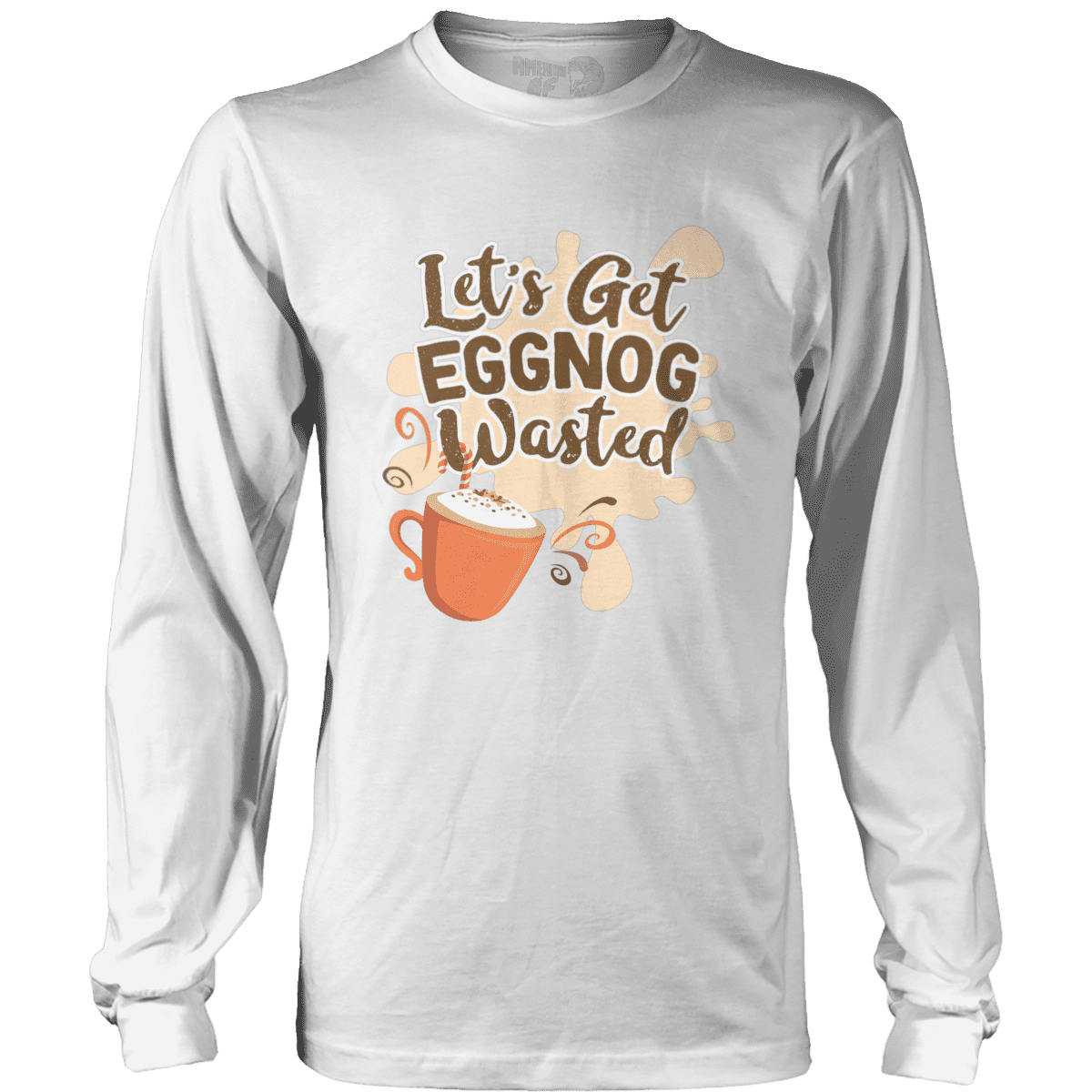Raglan Mens Long Sleeve / White / S Eggnog Wasted V1