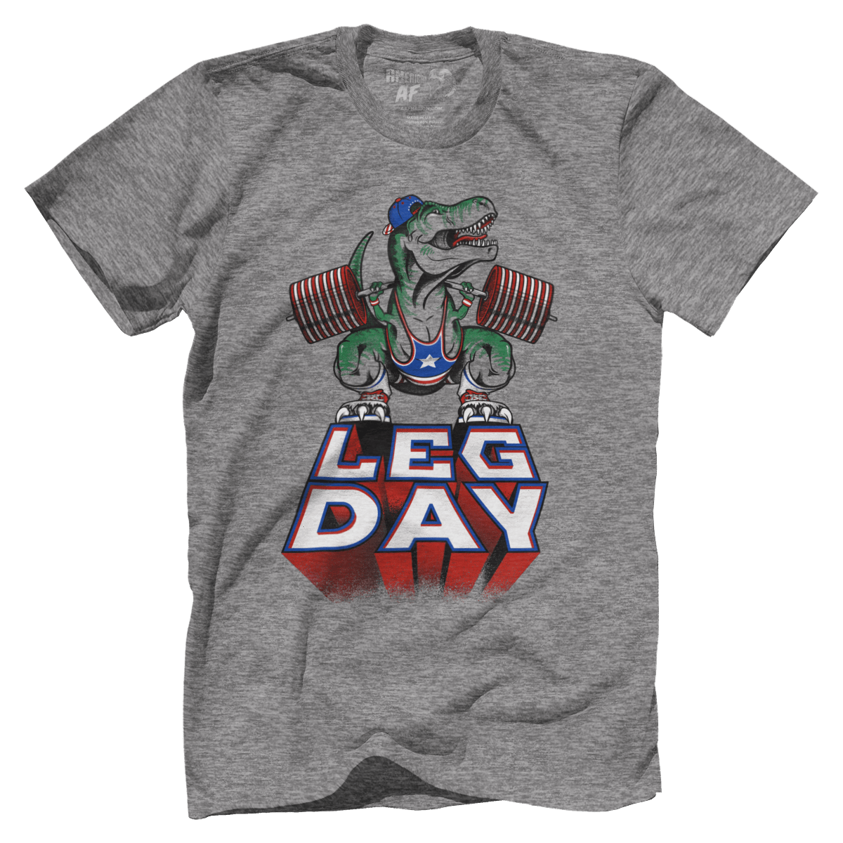 T-shirt Premium Mens Triblend Shirt / Heather Gray / S Leg Day T-Rex
