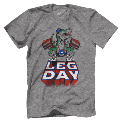 T-shirt Premium Mens Triblend Shirt / Heather Gray / S Leg Day T-Rex