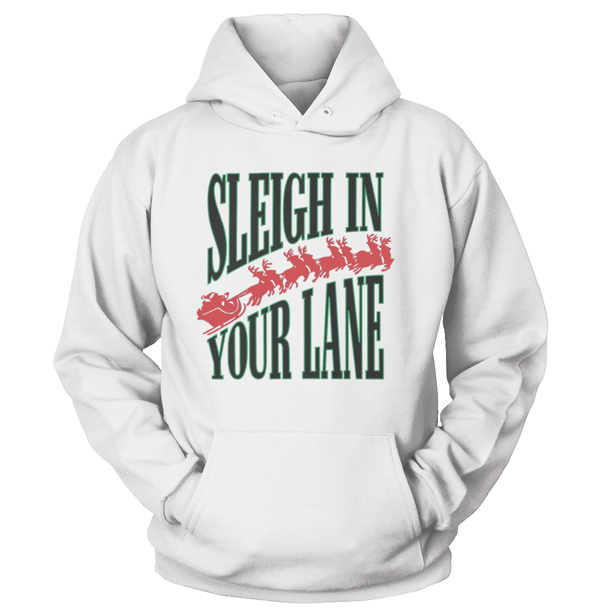 Raglan Unisex Hoodie / White / S Sleigh in Your Lane