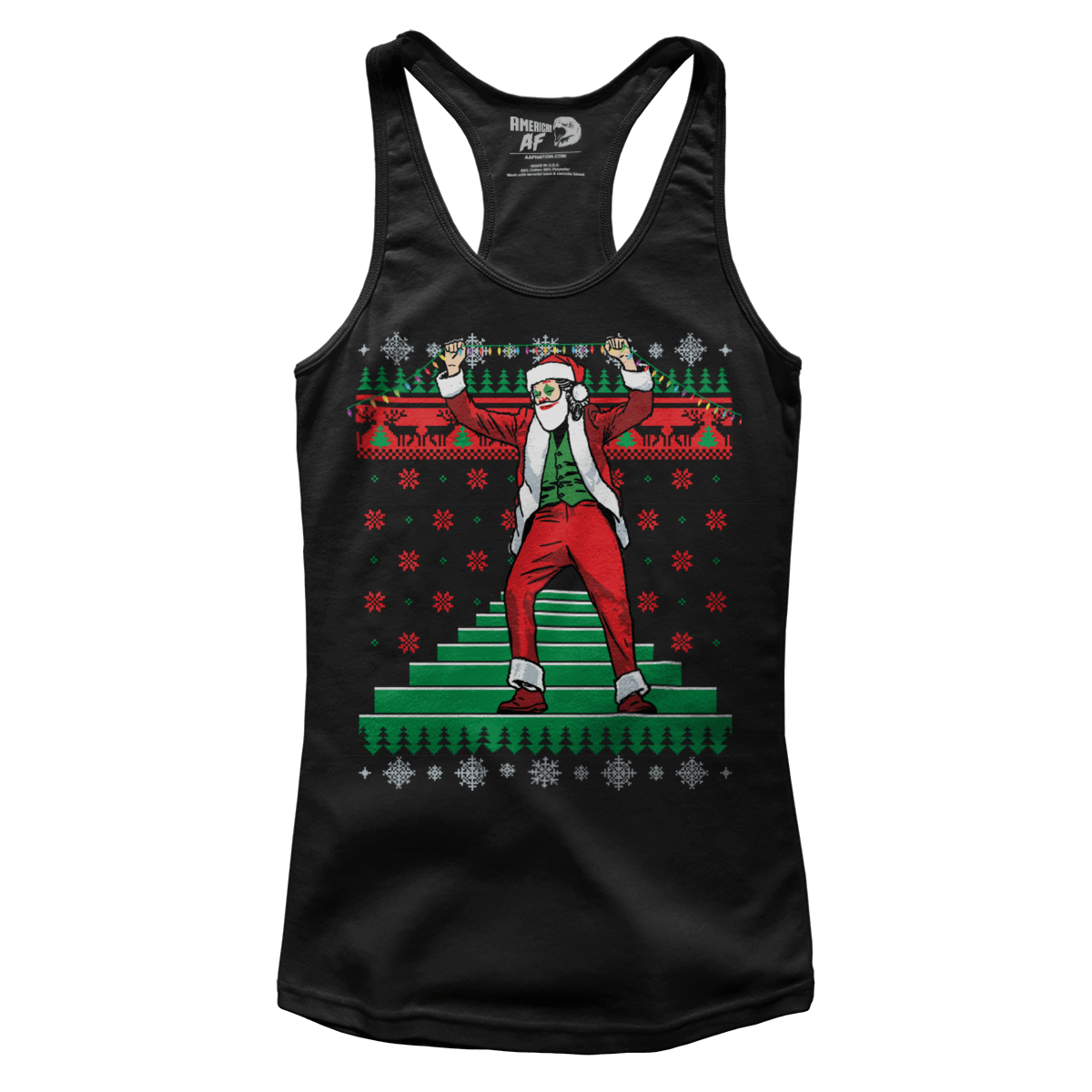 Raglan Premium Ladies Racerback Tank / Black / XS The Stairs Christmas (Ladies)
