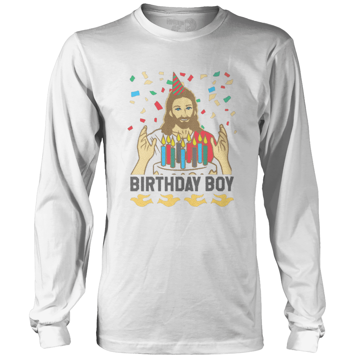 Raglan Mens Long Sleeve / White / S Birthday Boy