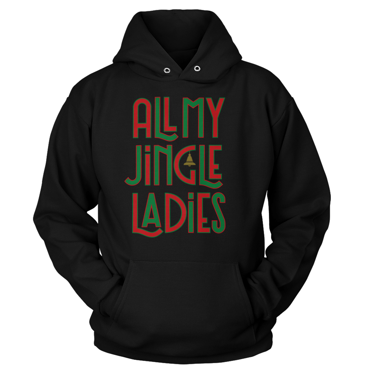 Raglan Unisex Hoodie / Black / S All My Jingle Ladies (Ladies)
