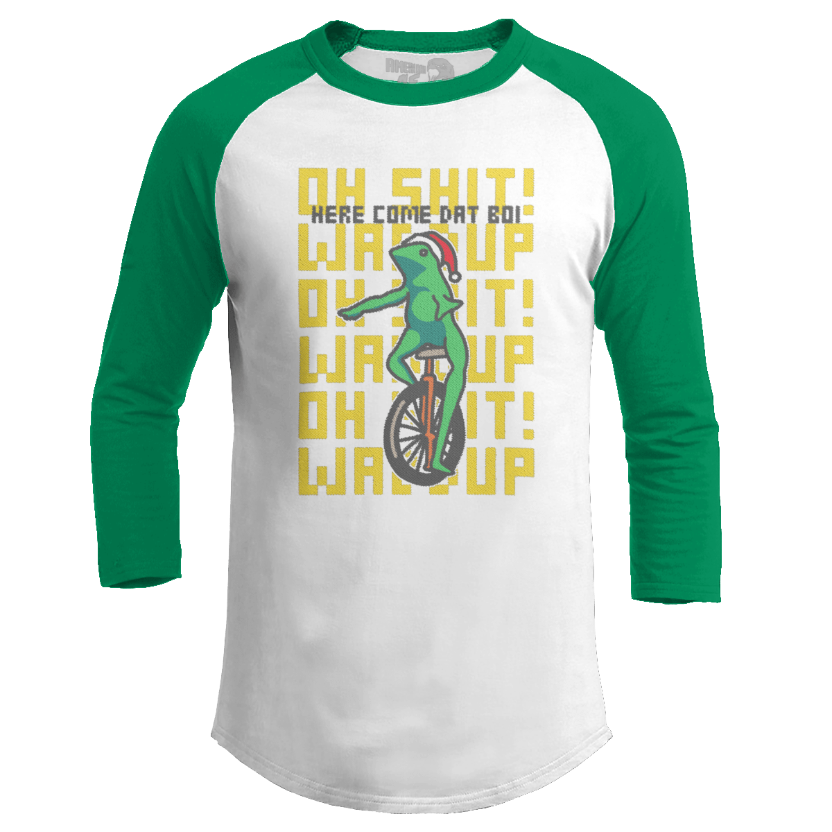 Raglan Raglan / White/Kelly Green / S Dat Boi - Meme (Ladies)