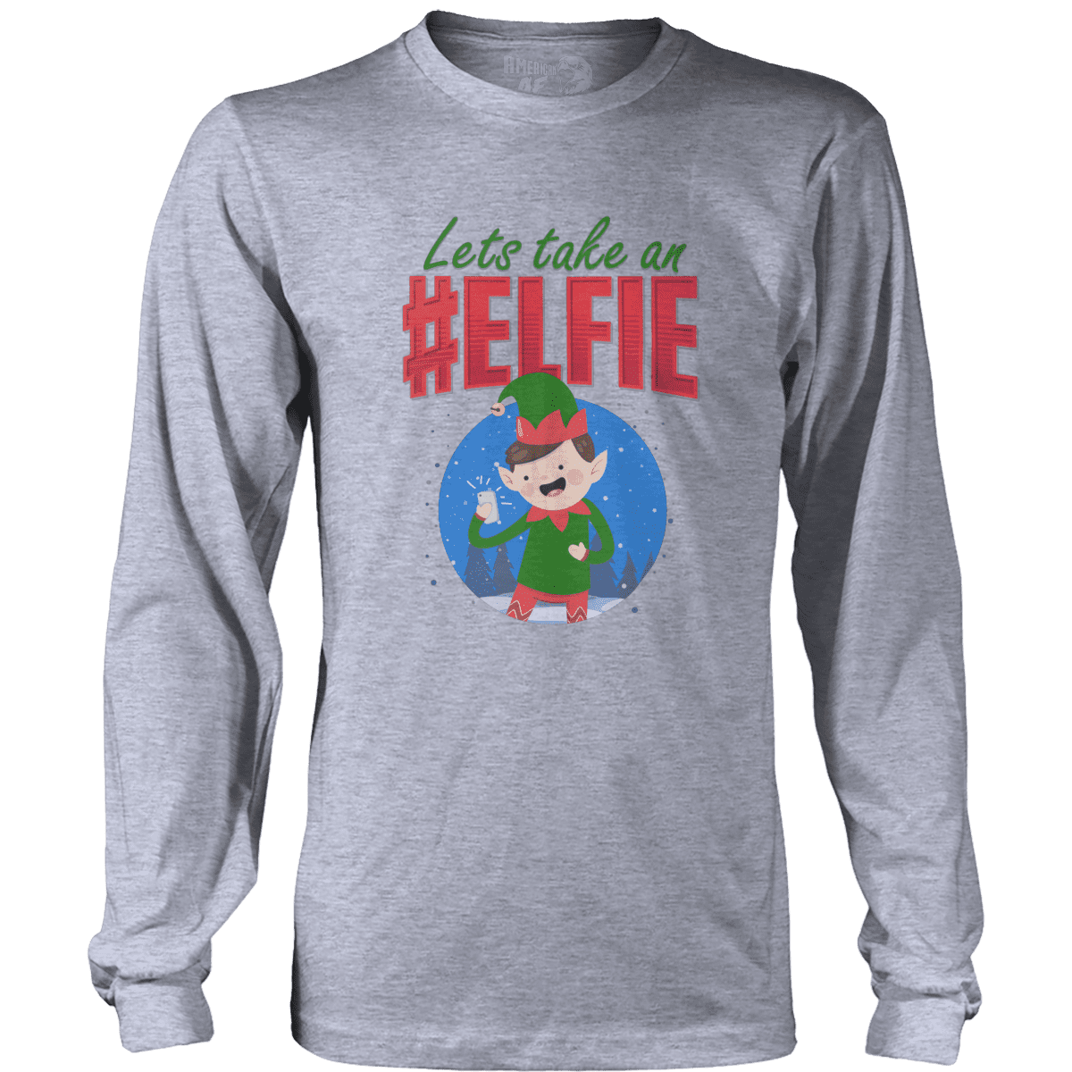 Raglan Mens Long Sleeve / Heather Gray / S Elfie