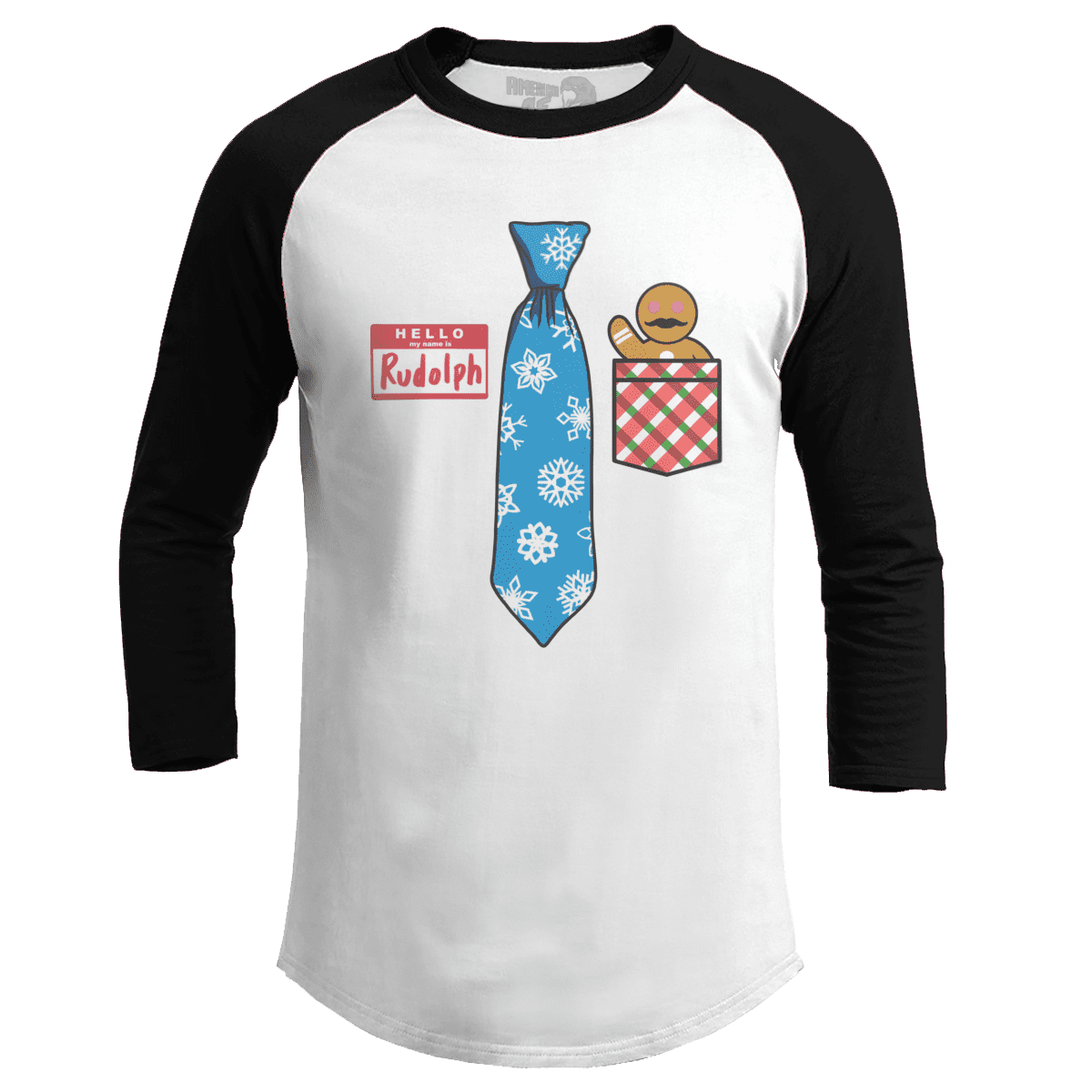 Raglan Raglan / White/Black / S Hello Im Rudolph