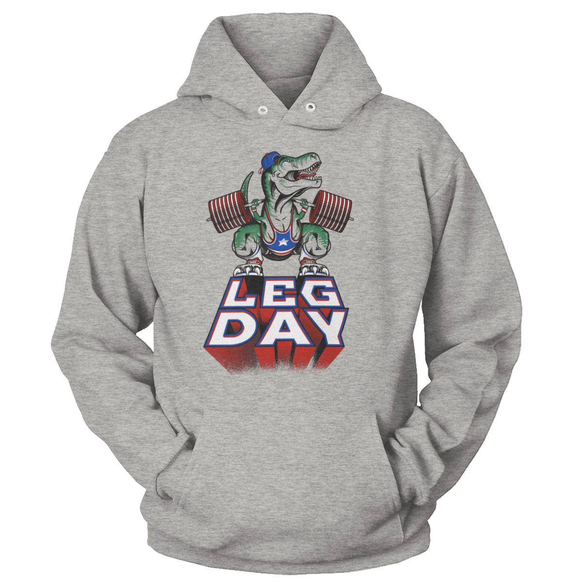 T-shirt Unisex Hoodie / Heather Gray / 5XL Leg Day T-Rex