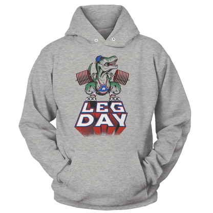 T-shirt Unisex Hoodie / Heather Gray / 5XL Leg Day T-Rex