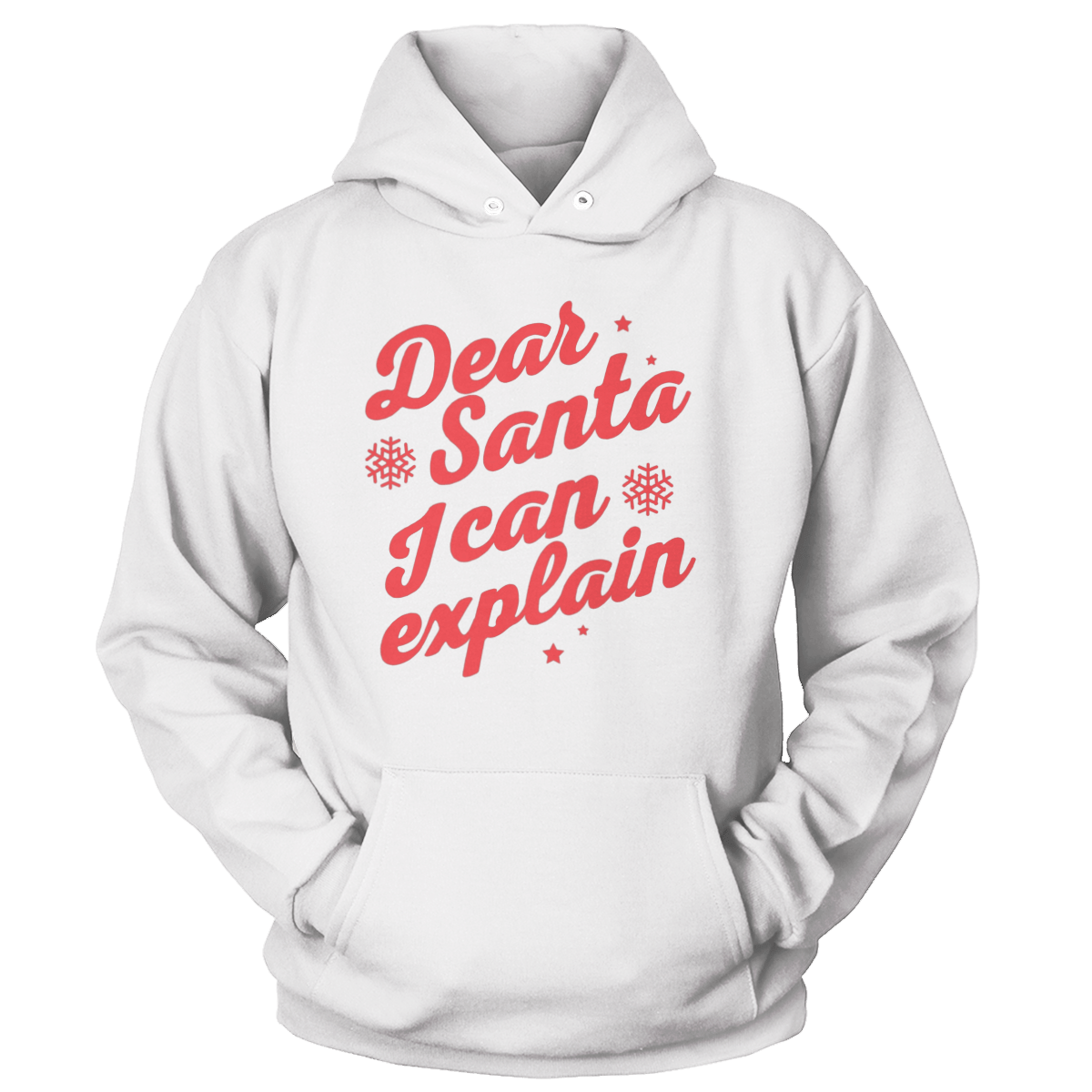 Raglan Unisex Hoodie / White / S Dear Santa I Can Explain (Ladies)