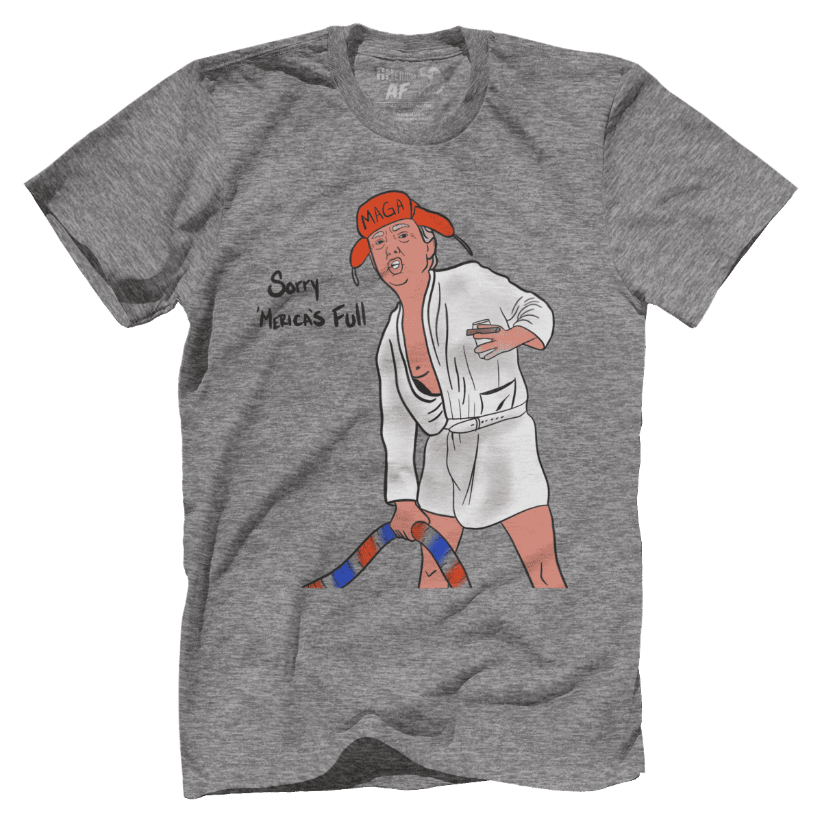 Raglan Premium Mens Shirt / Heather Gray / XS Sorry, Merica's Full V2