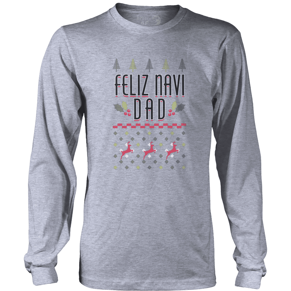 Raglan Mens Long Sleeve / Heather Gray / S Feliz Navi Dad