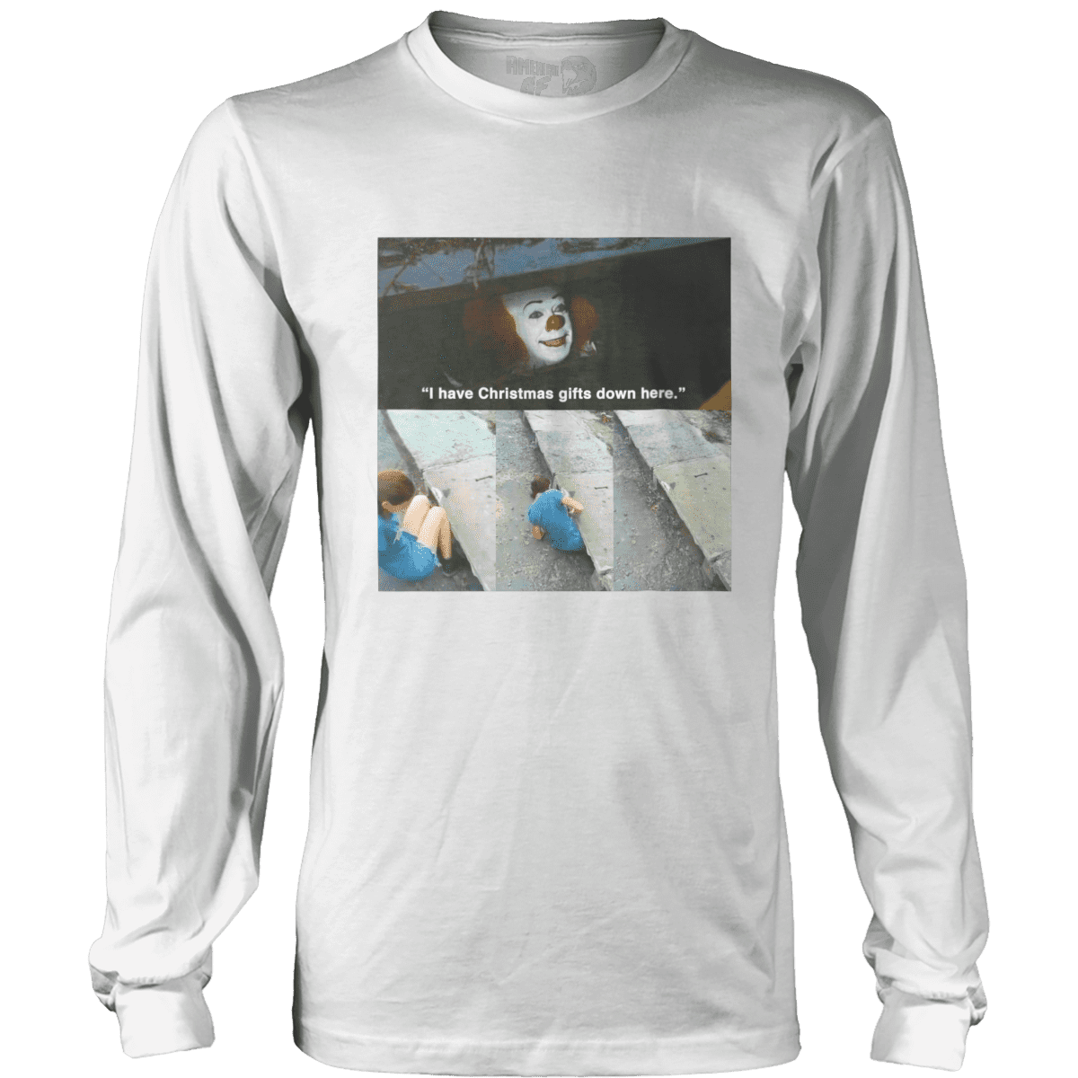Raglan Mens Long Sleeve / White / S Gifts Down Here - Meme