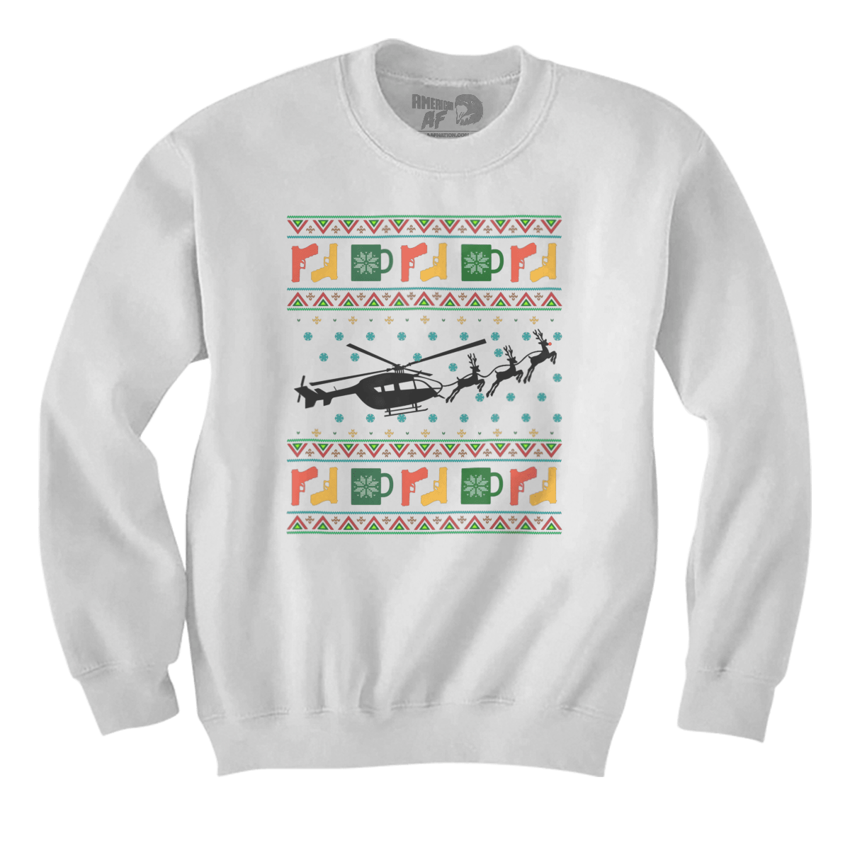 Raglan Premium Sweatshirt / White / S Santa's Other Ride - Lakota (Ladies)