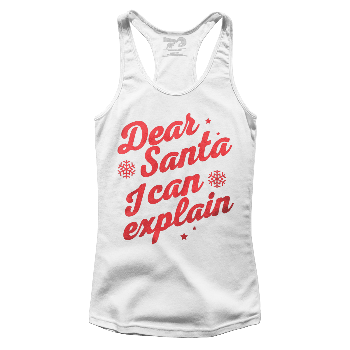 Raglan Premium Ladies Racerback Tank / White / XS Dear Santa I Can Explain (Ladies)