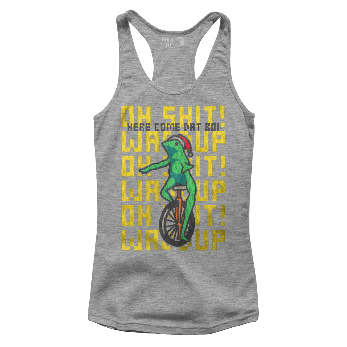 Raglan Premium Ladies Racerback Tank / Heather Gray / XS Dat Boi - Meme (Ladies)