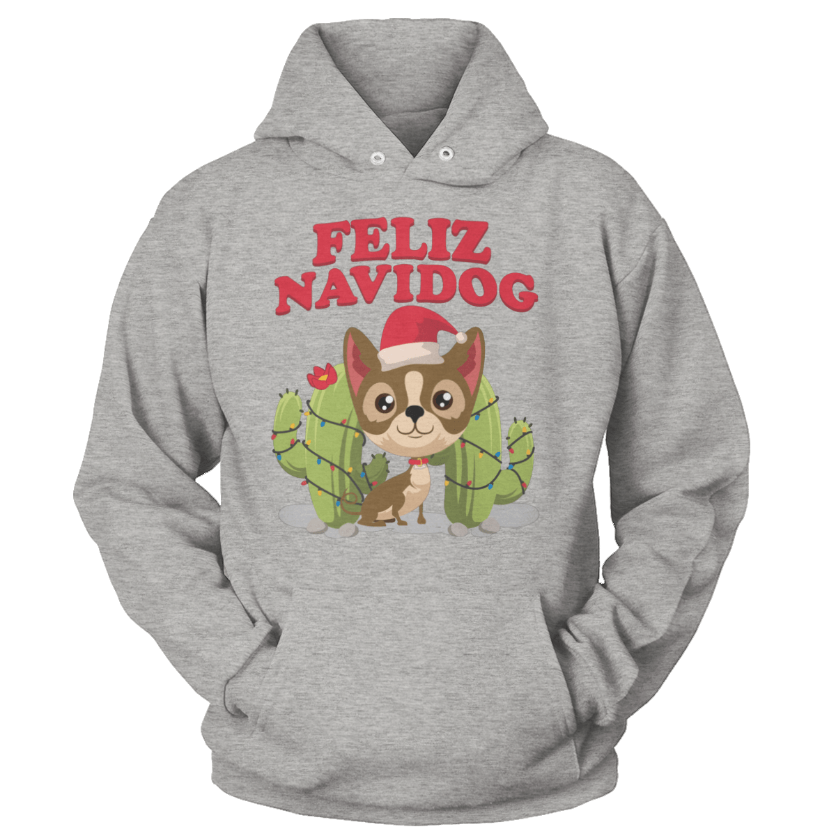 Raglan Unisex Hoodie / Heather Gray / S Chihuahua Christmas (Ladies)