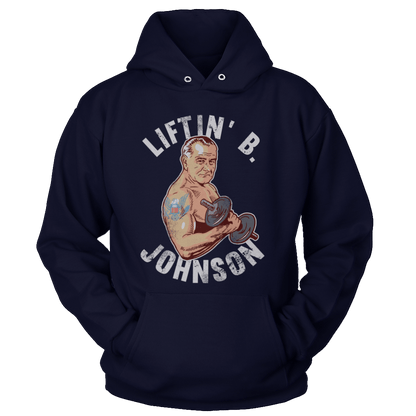 T-shirt Unisex Hoodie / Navy / S Liftin' B Johnson (Ladies)