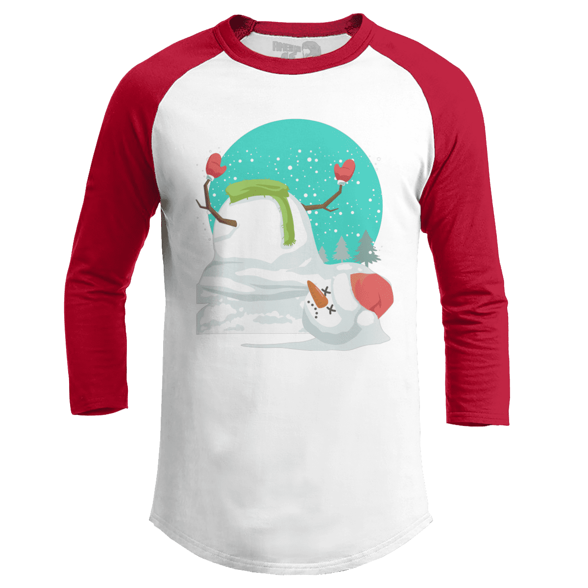 Raglan Raglan / White/Red / S Snowman's Head